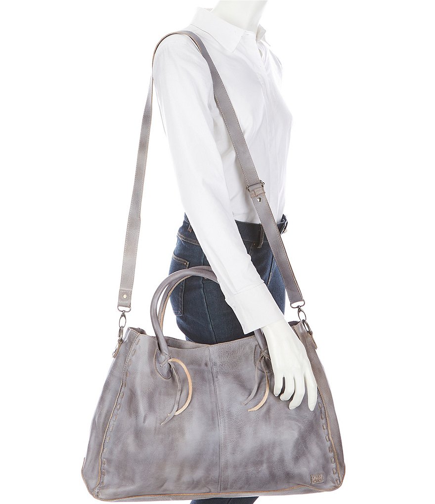 Bed Stu Rockaway Stitch-Detail Distressed Satchel Bag
