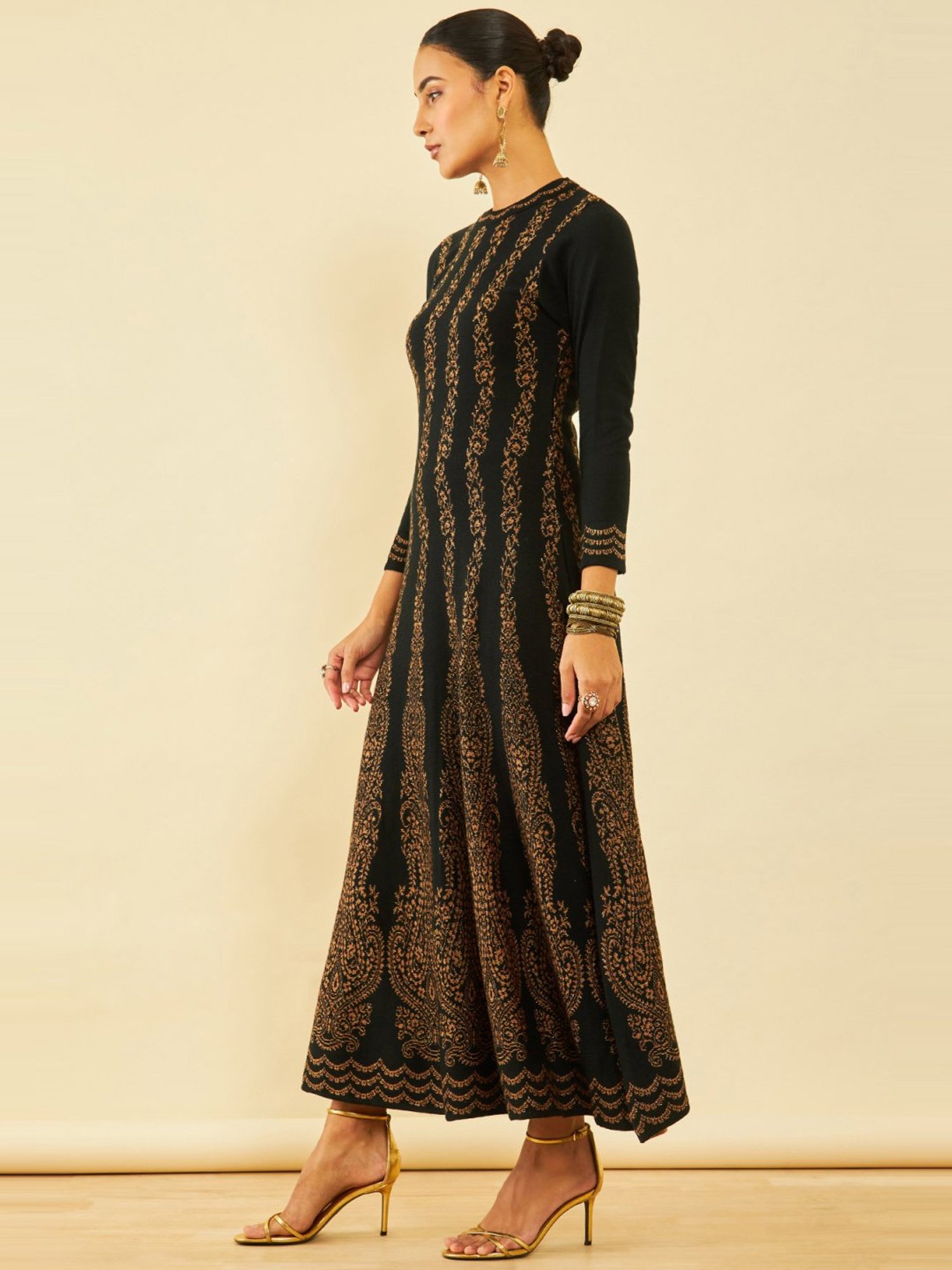 Saffron Threads Red Ethnic Dresses