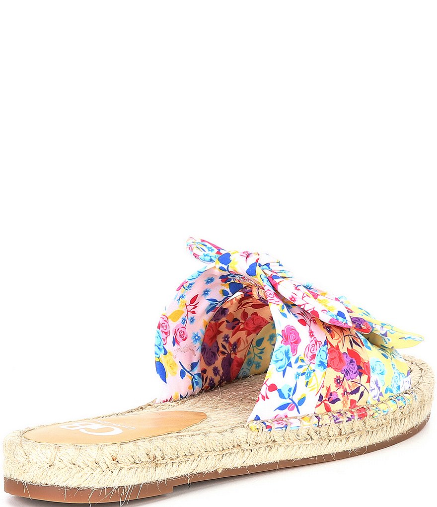 GB Delite-Ful Floral Bow-Detail Jute Wrapped Espadrille Slides