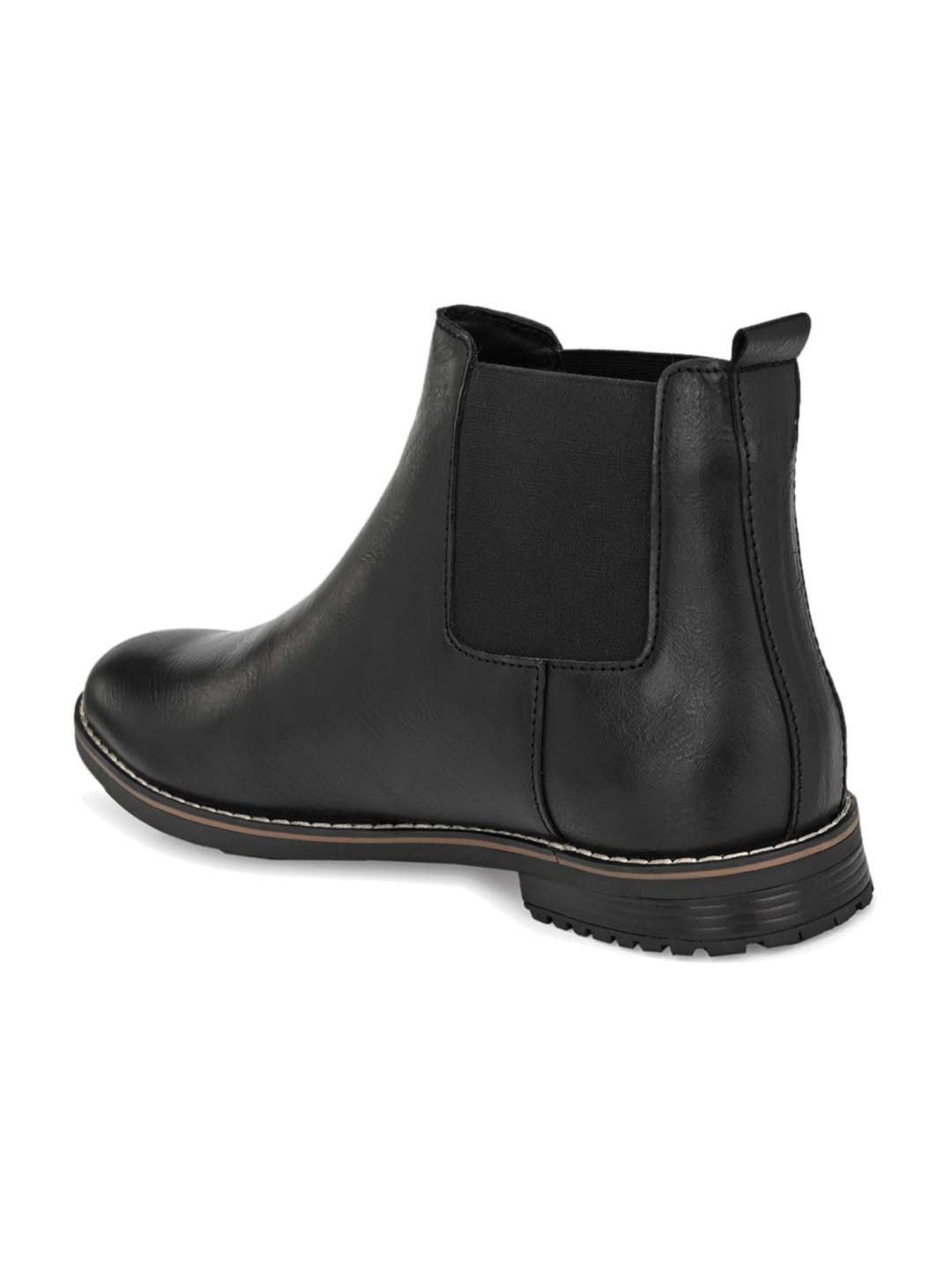 El Paso Men's Jet black Chelsea Boots