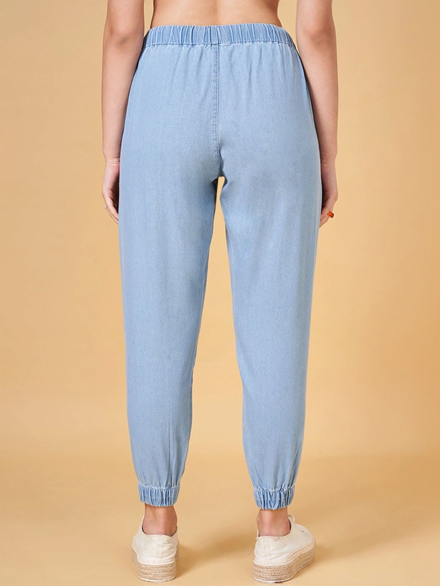 People by Pantaloons Blue Cotton Joggers