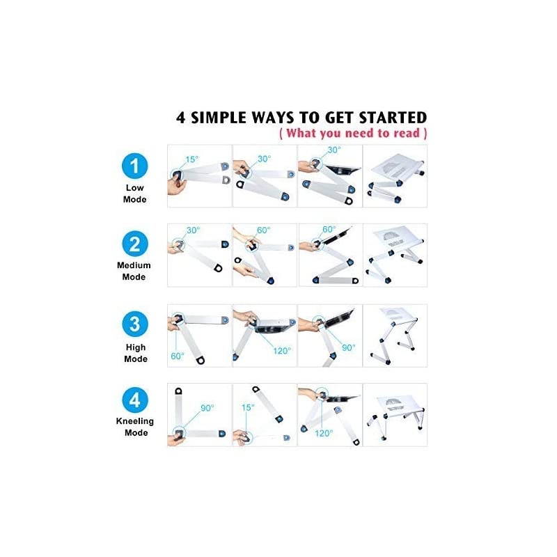 Laptop Stand with Cooling Fans amp Mouse Pad Upgraded Aluminum Alloy Computer Desk Foldable Portable for 17 inch Laps on Desk Bed Sofa Couch Silver