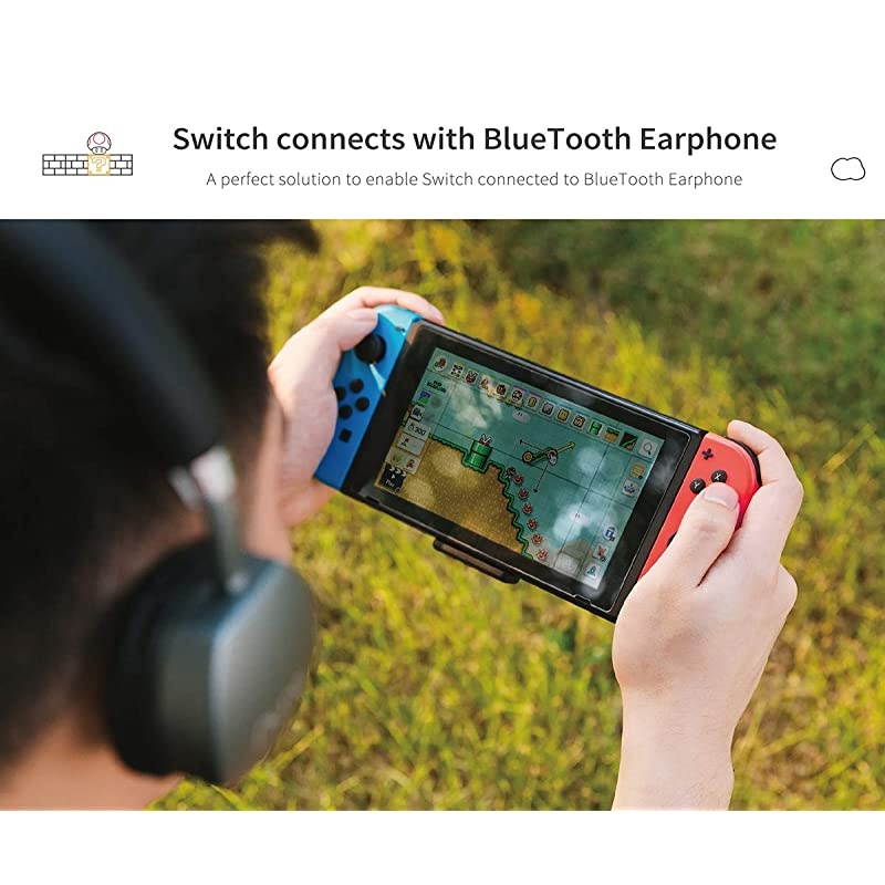 Route Air Switch Bluetooth Adapter Wireless Audio Transmitter wAPTX Low Latency Compatible with Nintendo Switch Switch Lite PS5 PS4 PC etc for Airpods Bluetooth Headphone Speakers Black