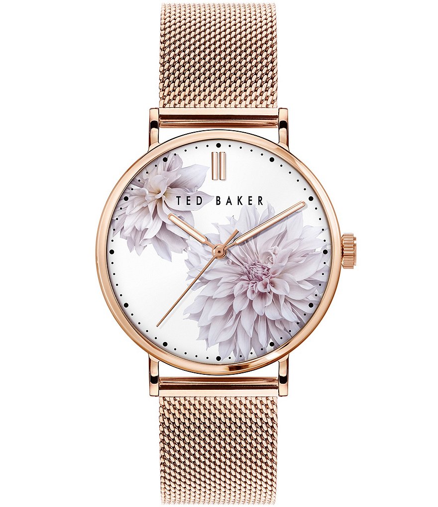 Ted Baker London Phylipa Peonia 3-Hand Mesh Bracelet Watch