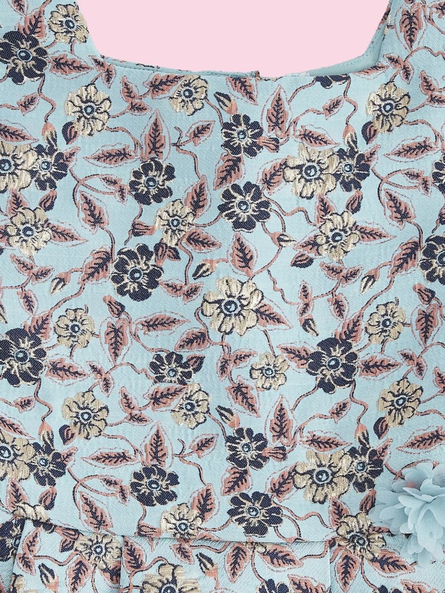 Pantaloons Junior Blue Floral Print Party Dress