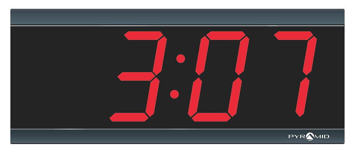 PYRAMID 9D34BR 11-1/4" Digital LED Wireless Synchronized Clock, Black