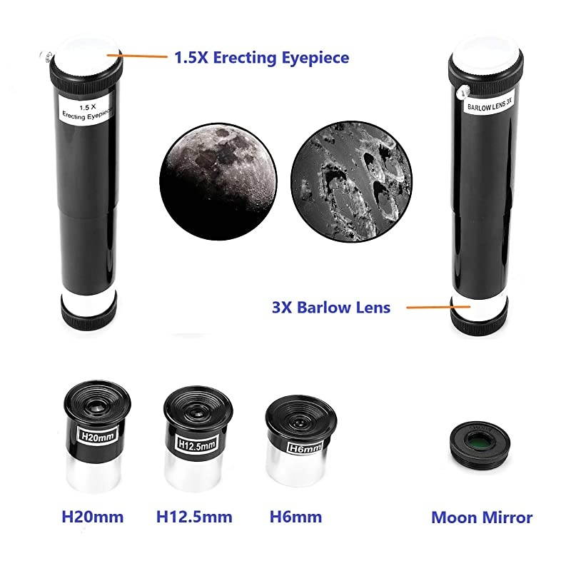 70mm Refractor Telescope + 8X21 Compact HD Binoculars for Kids and Astronomy Beginners, Travel Telescope for Moon Stars Viewing Bird Watching Sightseeing