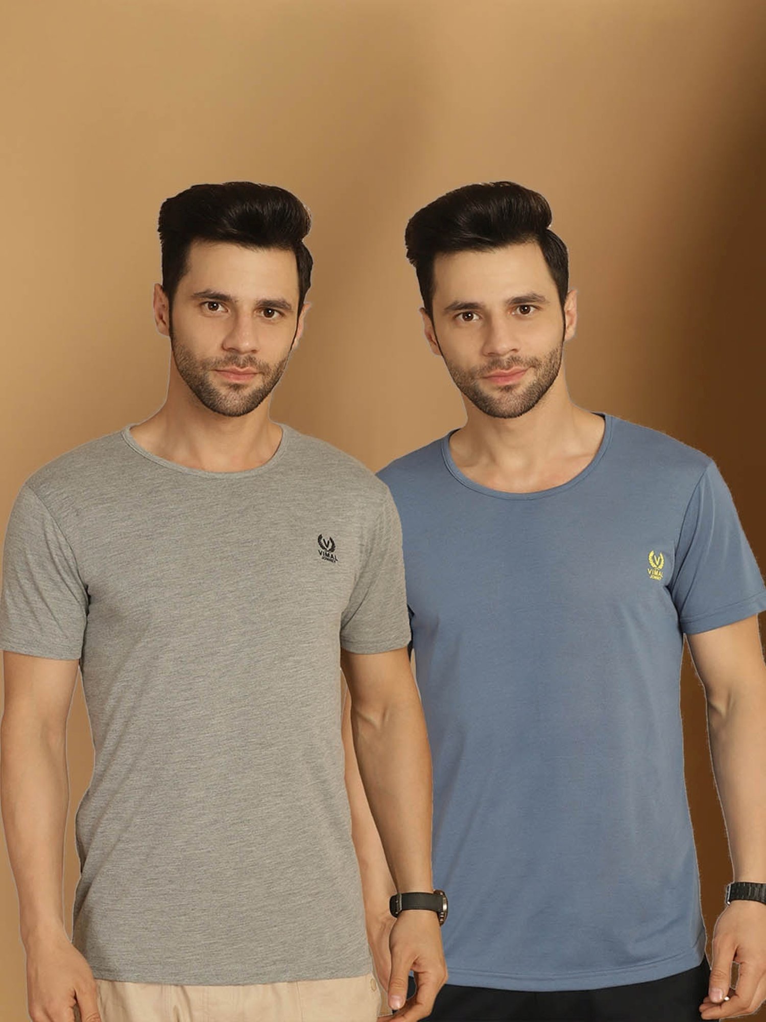 Vimal Jonney Grey Regular Fit T-Shirt