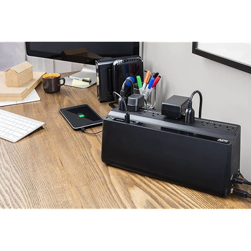 UPS BE850M2, 850VA UPS Battery Backup & Surge Protector, Backup Battery Uninterruptible Power Supply with (2) USB Charging Ports,  Back-UPS Series