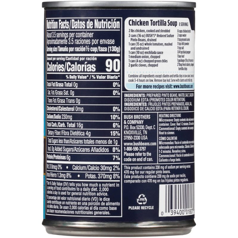 Bush's Reduced Sodium Pinto Beans - 16oz