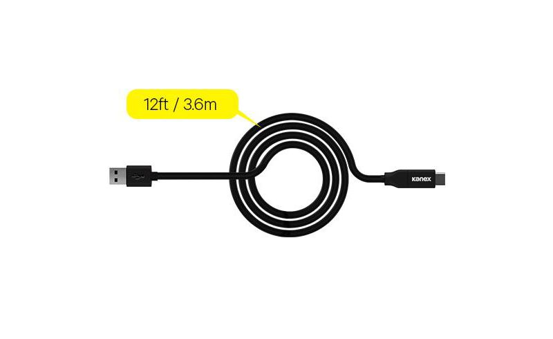 Kanex USB-C to USB Certified Charging Cable 12 Feet - Black