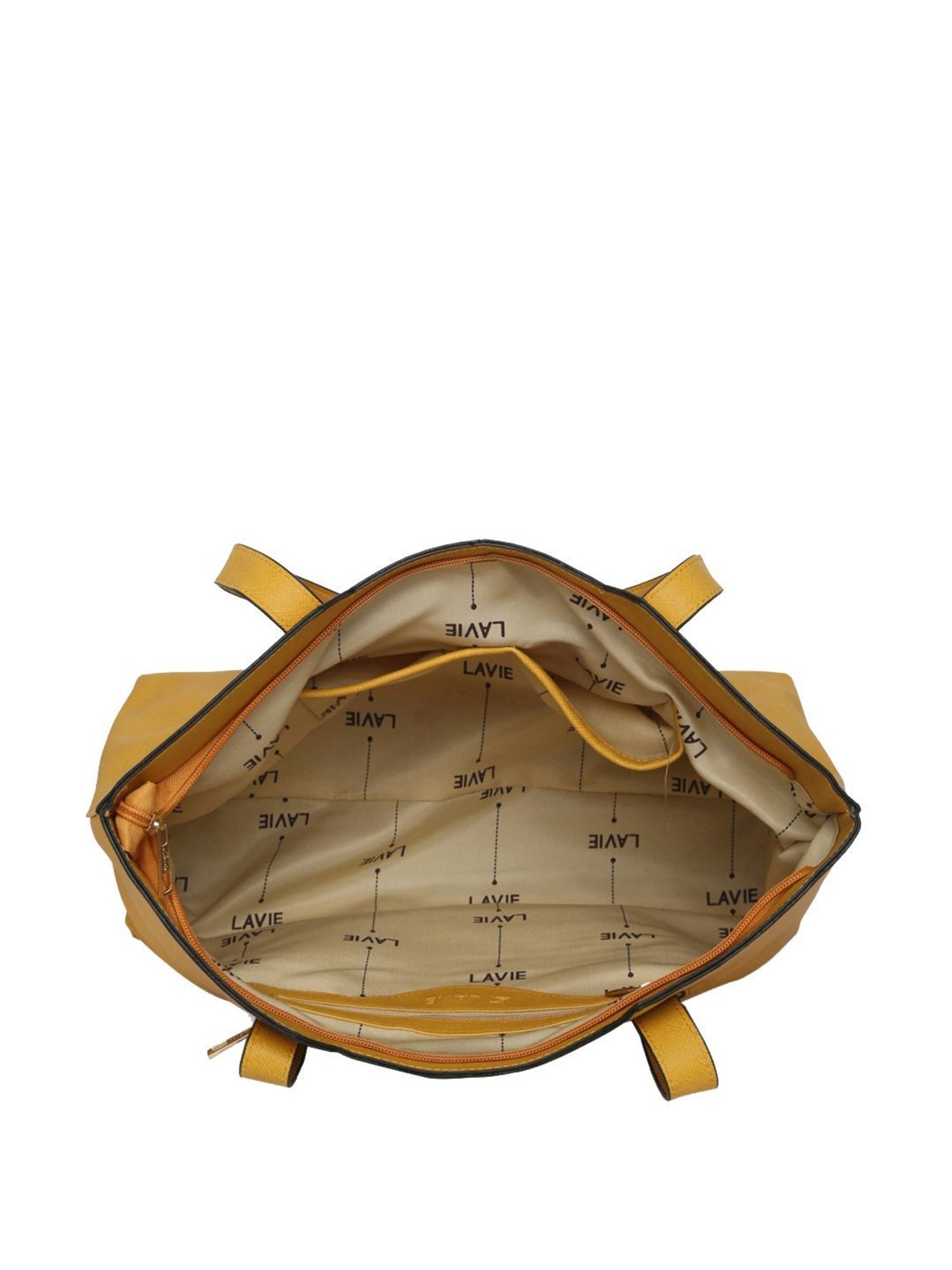 Lavie Yellow Solid Medium Handbag