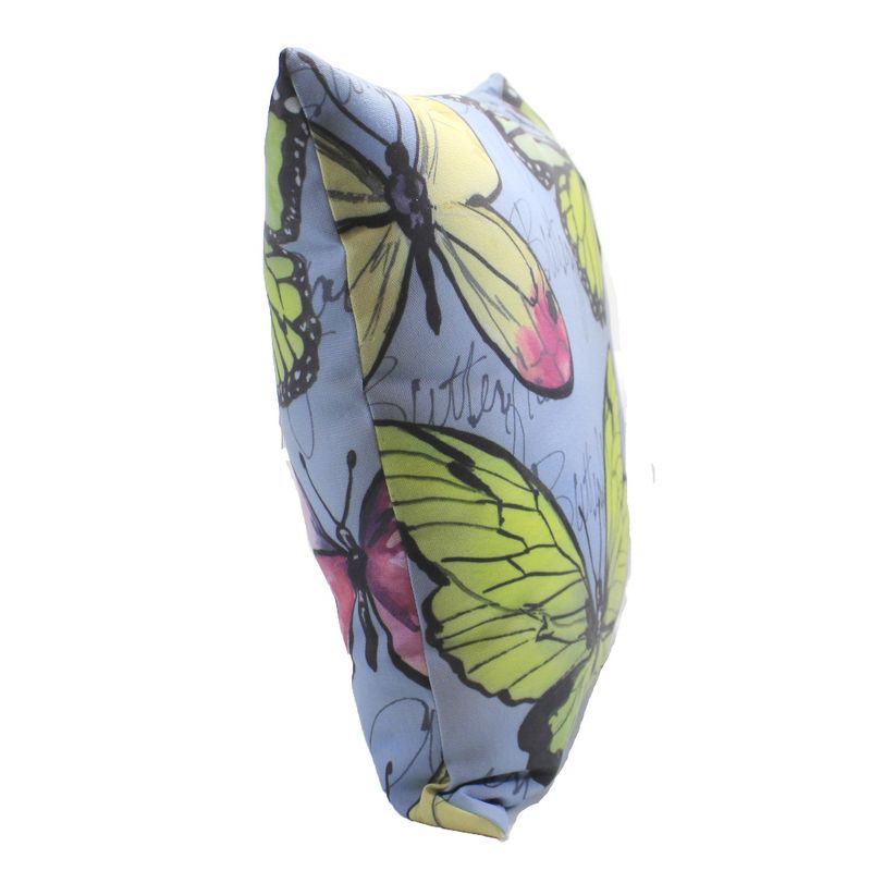 Home & Garden 18.0" Gossamer Blue Pillow Butterfly Indoor Outdoor Manual Woodworkers And Weavers  -  Decorative Pillow