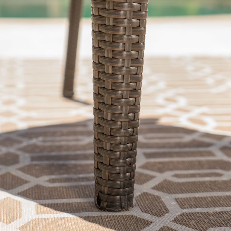 Dusk 4pk Wicker Stacking Dining Chairs - Brown - Christopher Knight Home