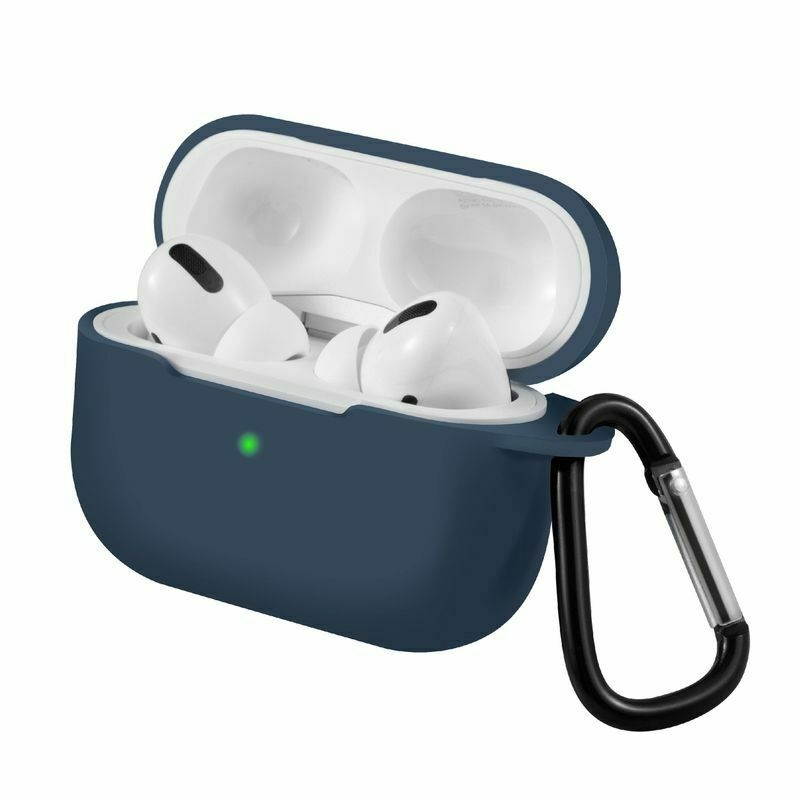 For AirPods Pro Charging Case Silicone Shockproof Protective Cover Midnight Blue