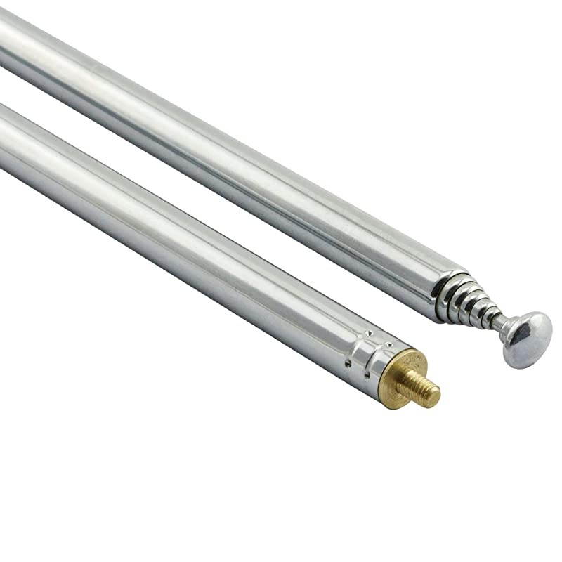 2Pack M3 Male Thread 7 Section AM FM Radio Universal Antenna for Radio TV Electric Toys Telescopic Replacement Antenna Aerial Stainless Steel Material Stretched Length 98cm 385 Inch
