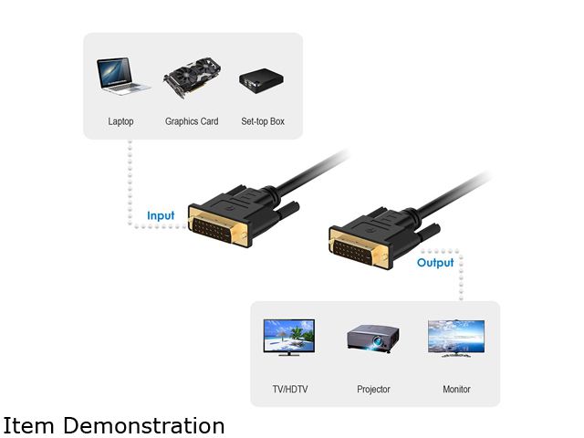 DAT 7321D Black Male to Male One DVI-D to DVI-D Single Link Cable