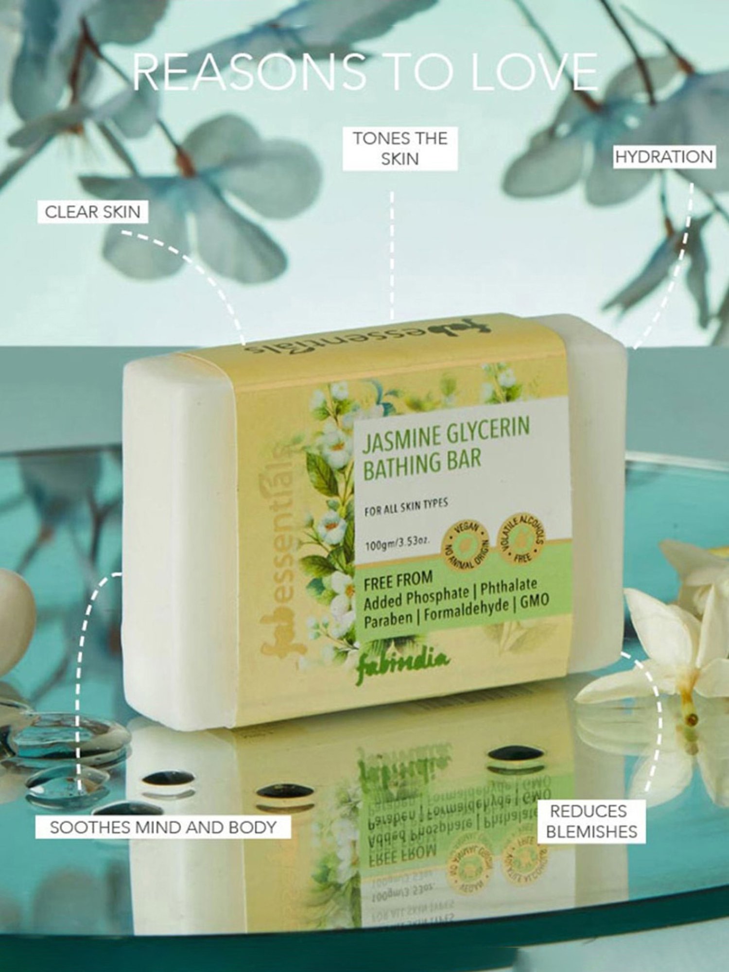 Fabessentials Jasmine Glycerin Bathing Bar - 100 gm