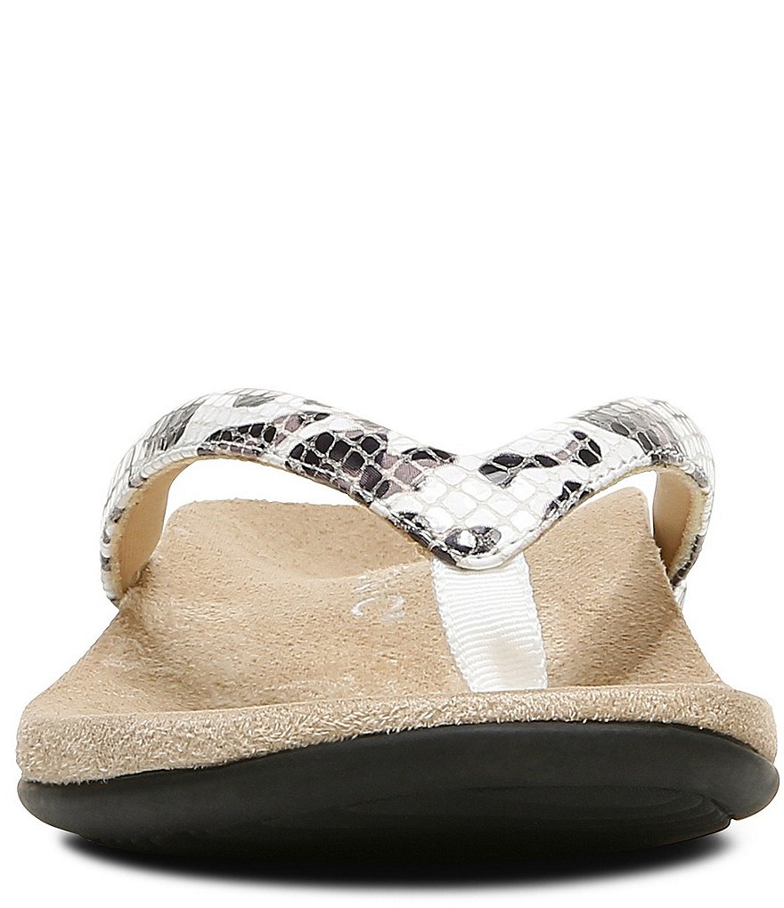 Vionic Dillon Leopard Snake Toe Post Sandals