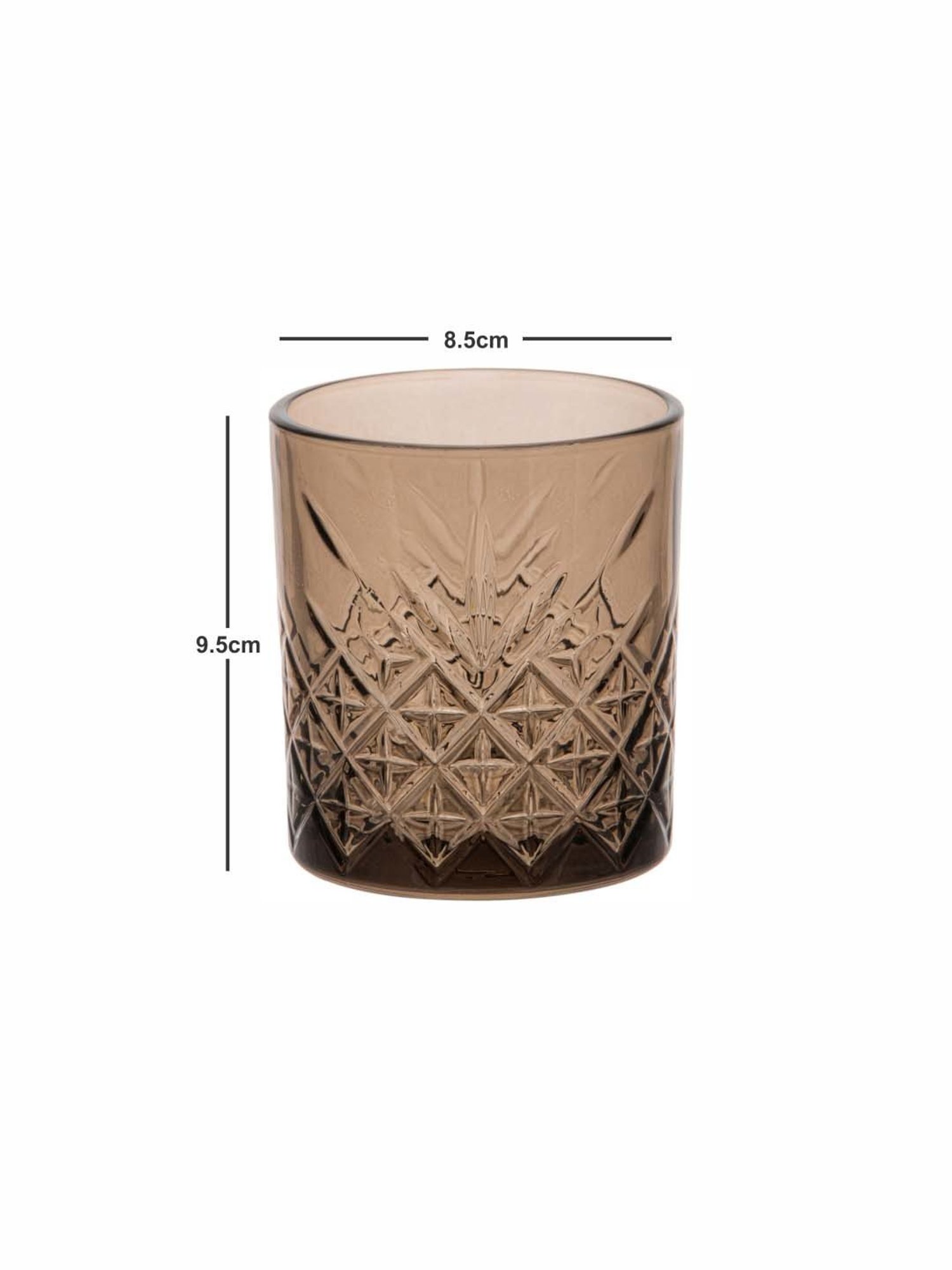 Pasabahce Timeless Brown Glass Whiskey Tumbler (0.345 L) - Set of 4