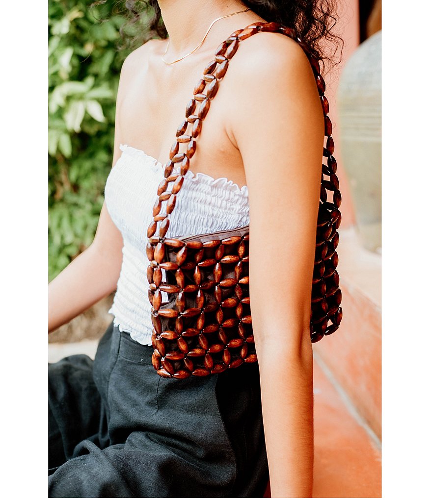 Beachgold Aswan Wooden Beads Shoulder Bag