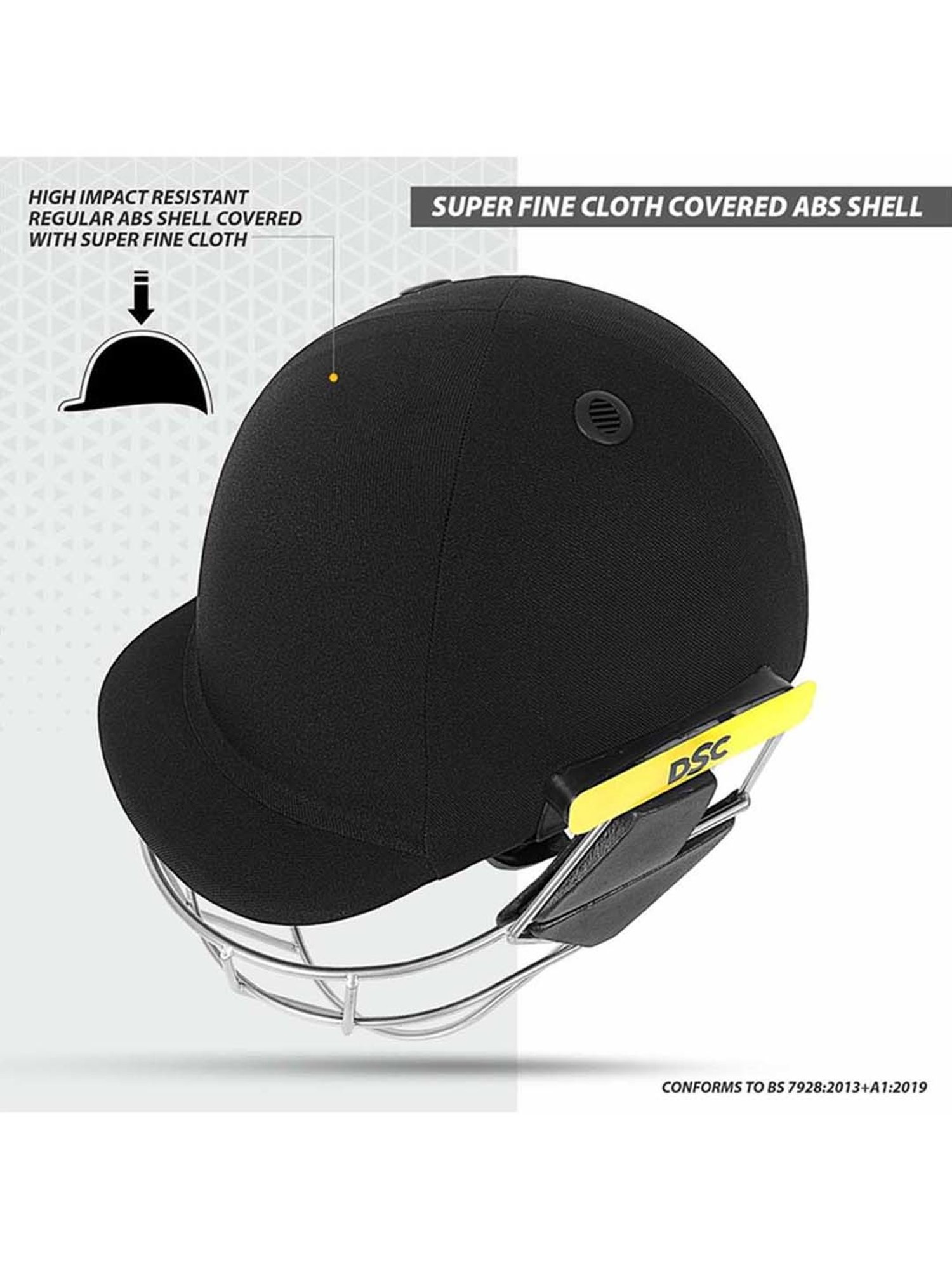 DSC SCUD Premium Cricket Helmet with Neck Guard Fixed Spring Steel Grill Size - S