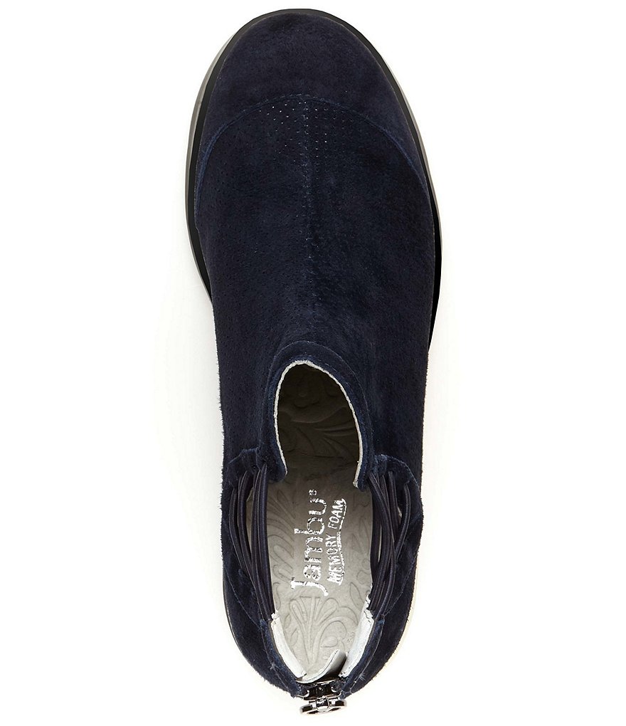 Jambu Naomi Lace-Up Side Detail Suede Wedge Booties