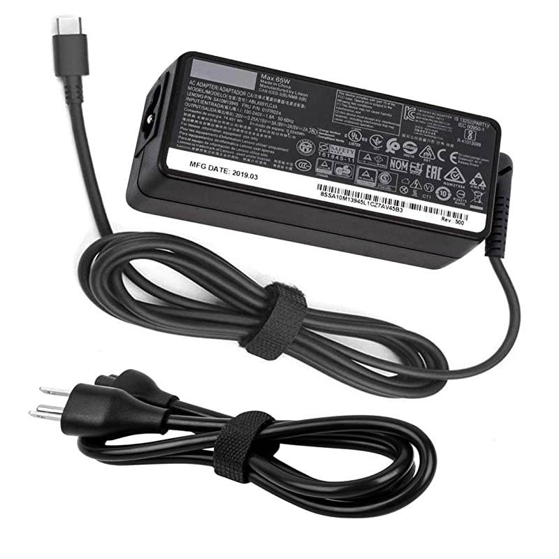 Power for Lenovo 65w USB Type C Yoga Charger ThinkPadx1 E495 E595 T580 T480 T480S p43s p53s Chromebook C330 S330 4X20M26268 ADLX65YCC3D ADLX65YLC3D ADLX65YDC3D Type C Adapter