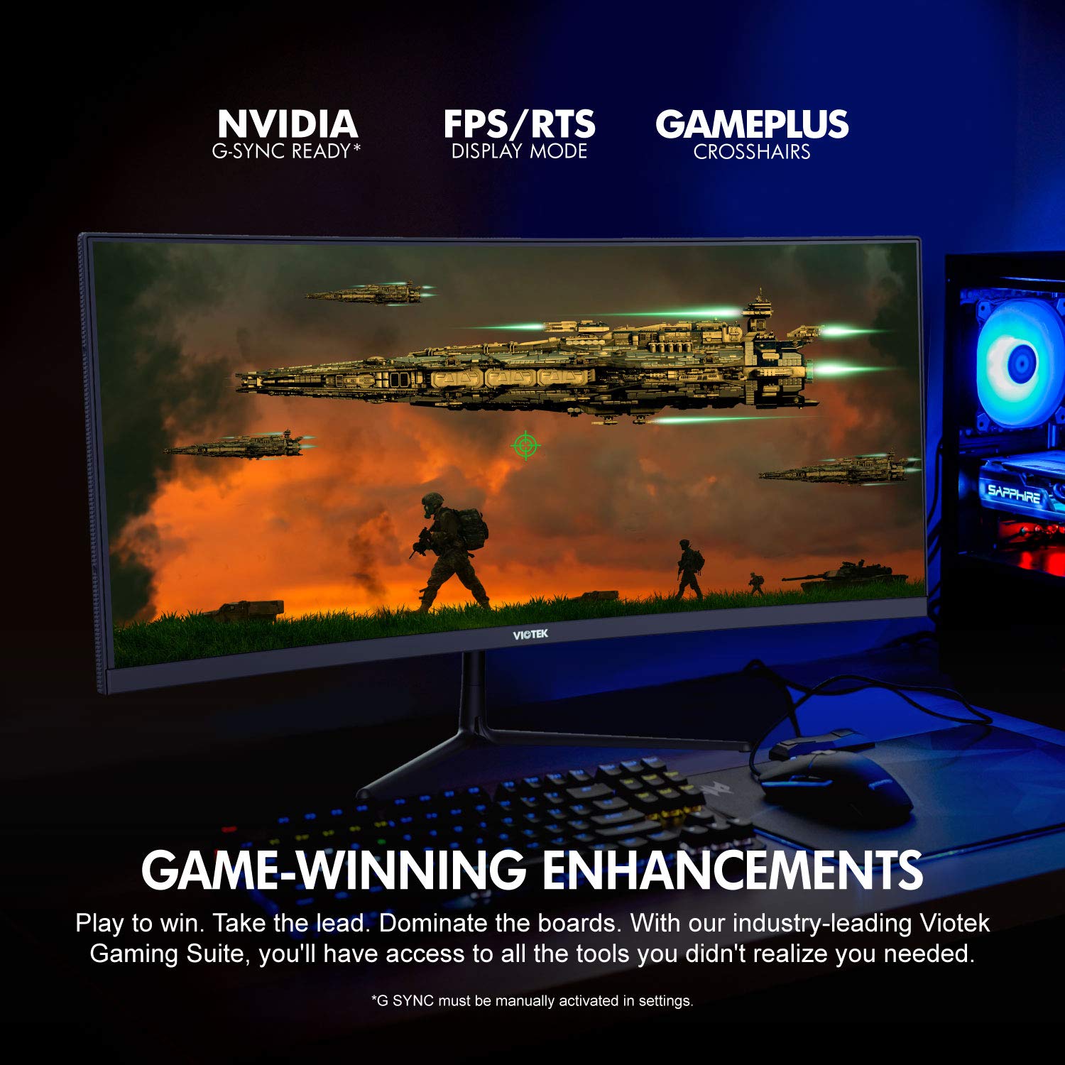 VIOTEK GNV29CB Ultrawide Curved 29" Gaming Monitor 2560 x 1080 p (2K), 120 Hz, UWFHD 21:9 w/ Immersive 1200R VA Panel FreeSync