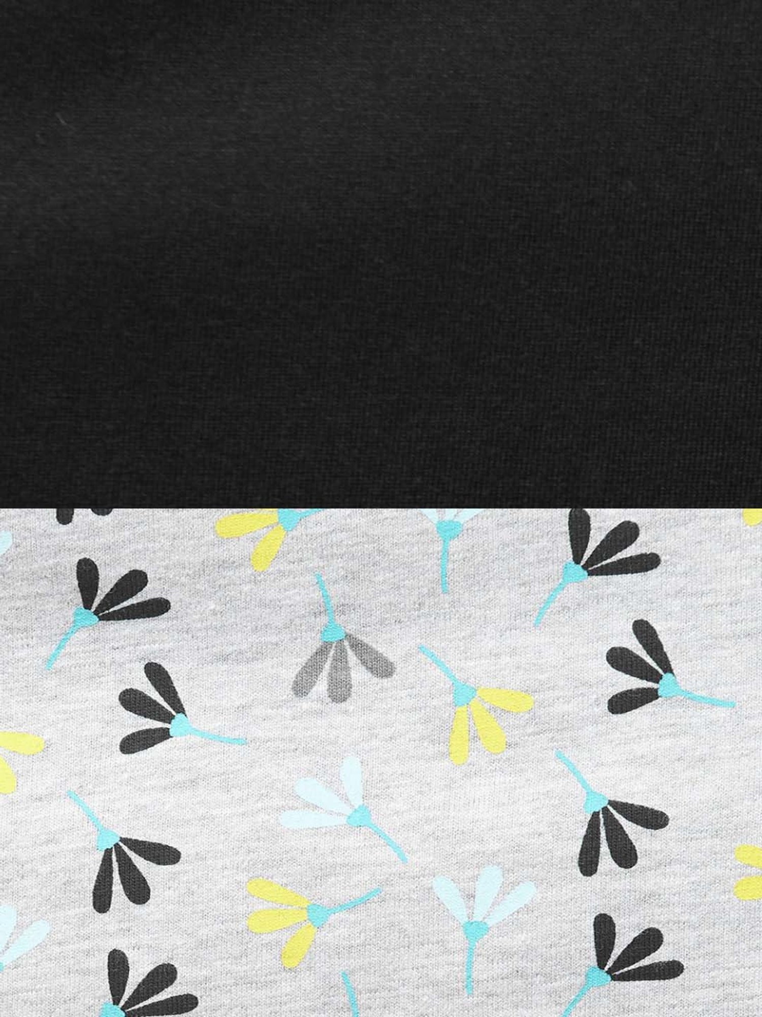 YU by Pantaloons Black & Grey Cotton Printed Camisoles - Pack Of 2