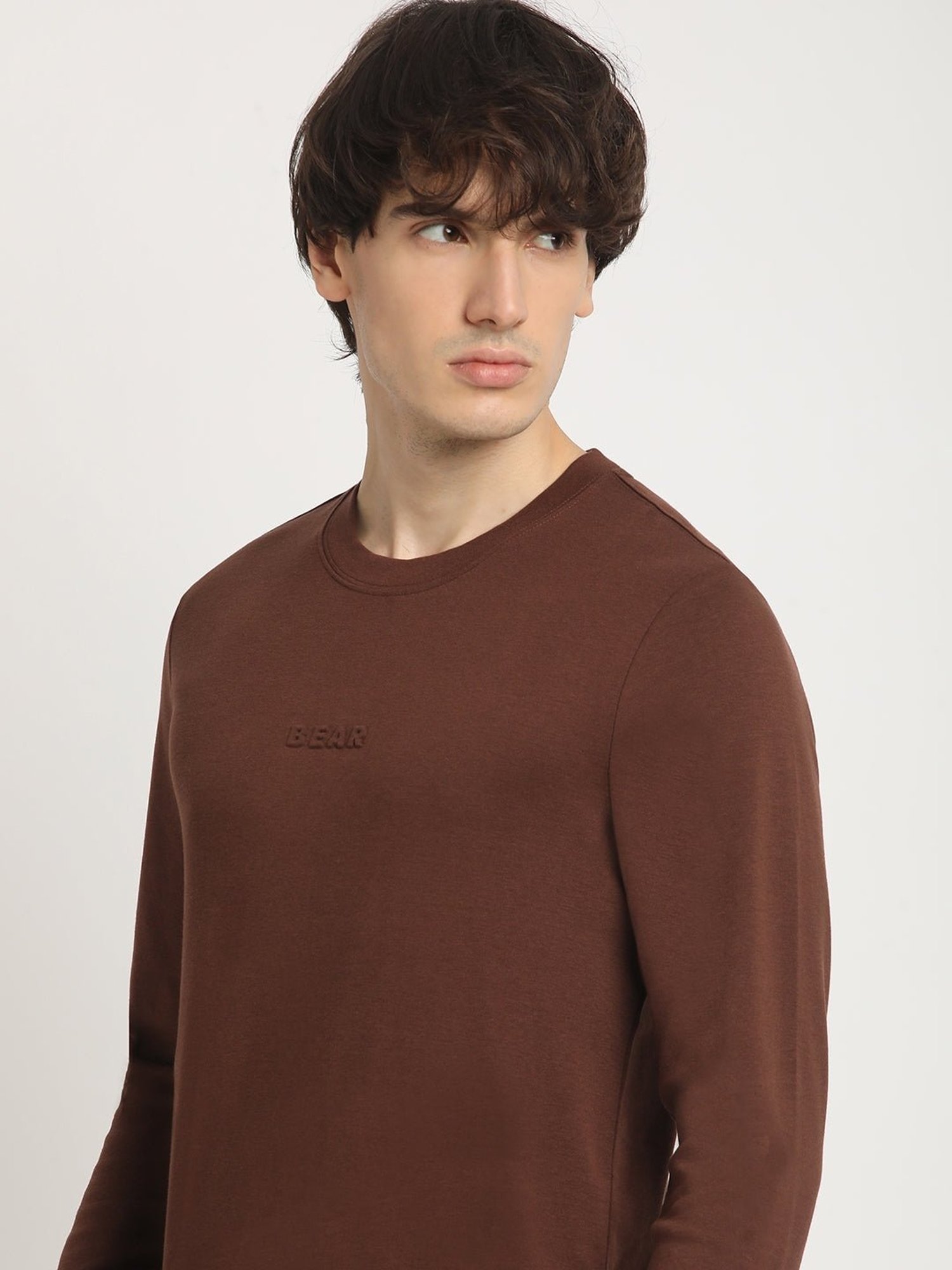 The Bear House Brown Regular Fit Logo Printed T-Shirt