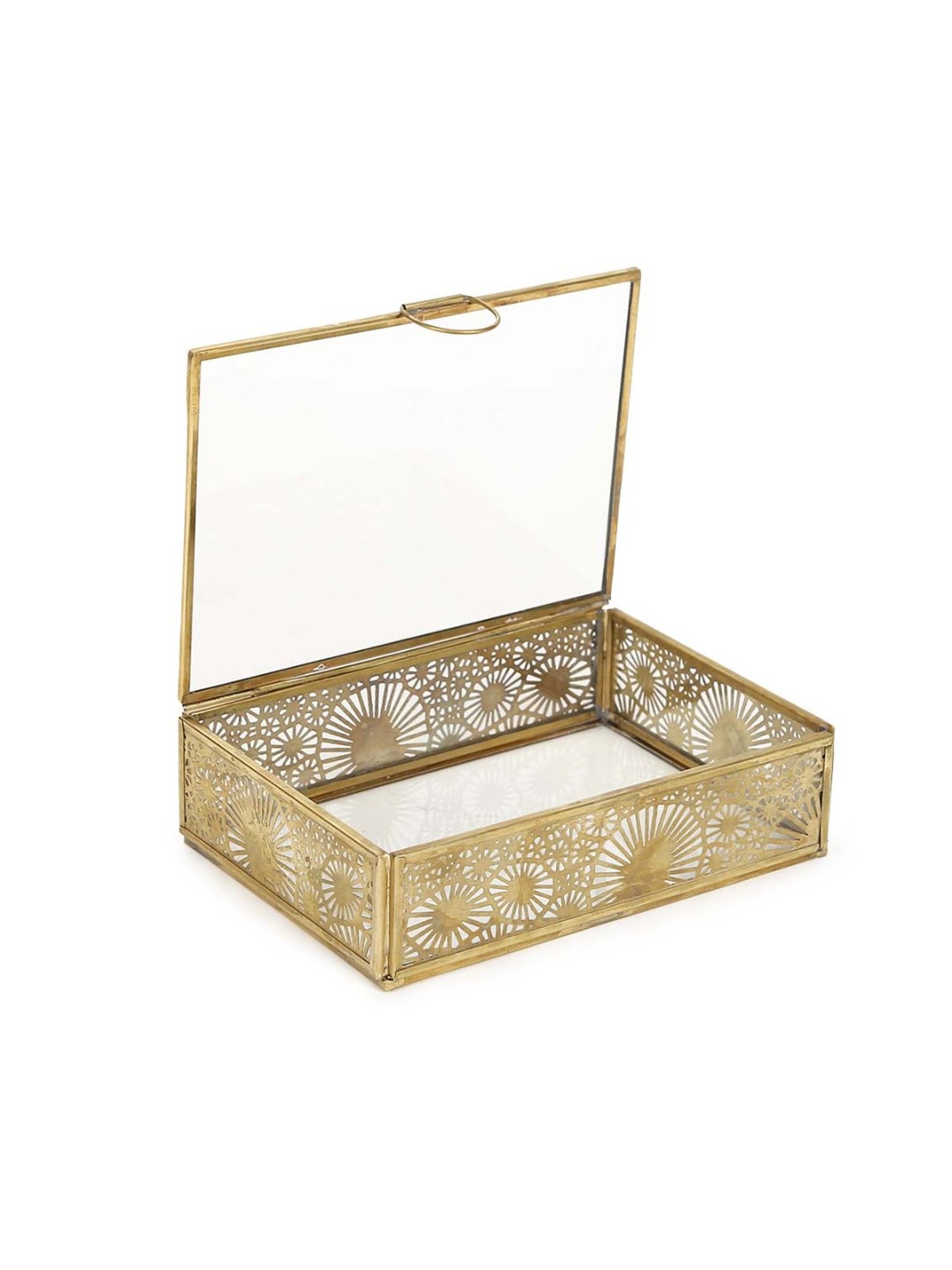 eCraftIndia Golden Handcrafted Engraved Palm Buddha Decorative Showpiece