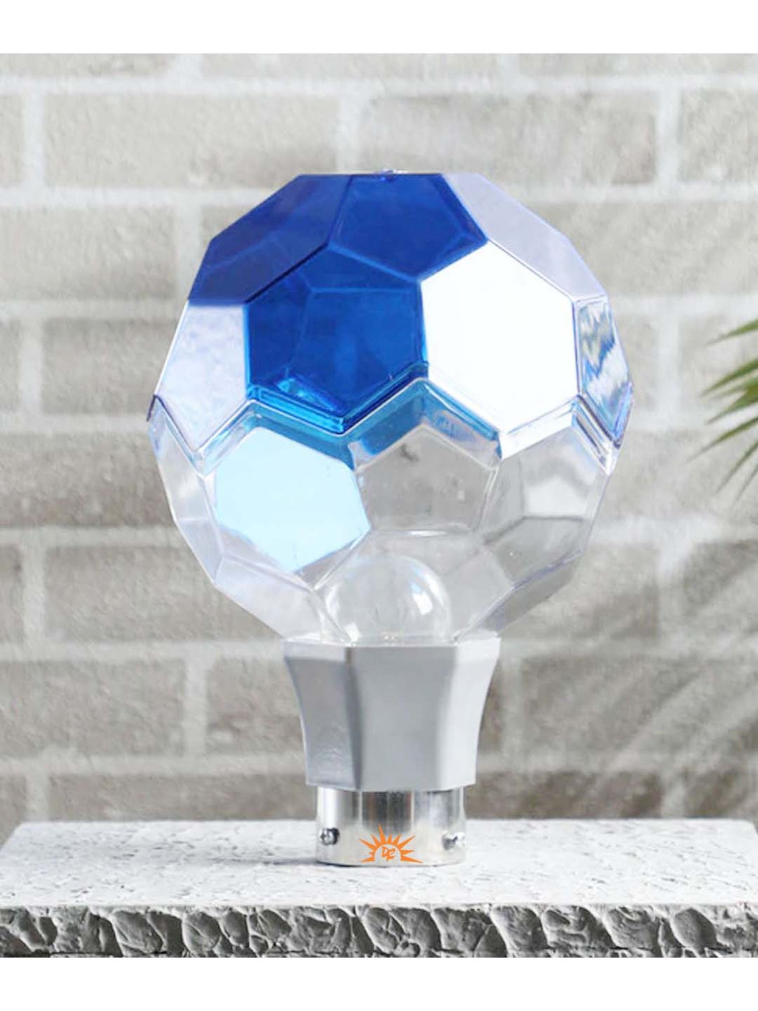 Pure Home and Living Grey Glass Trophy Shaped Table Lamp Stand