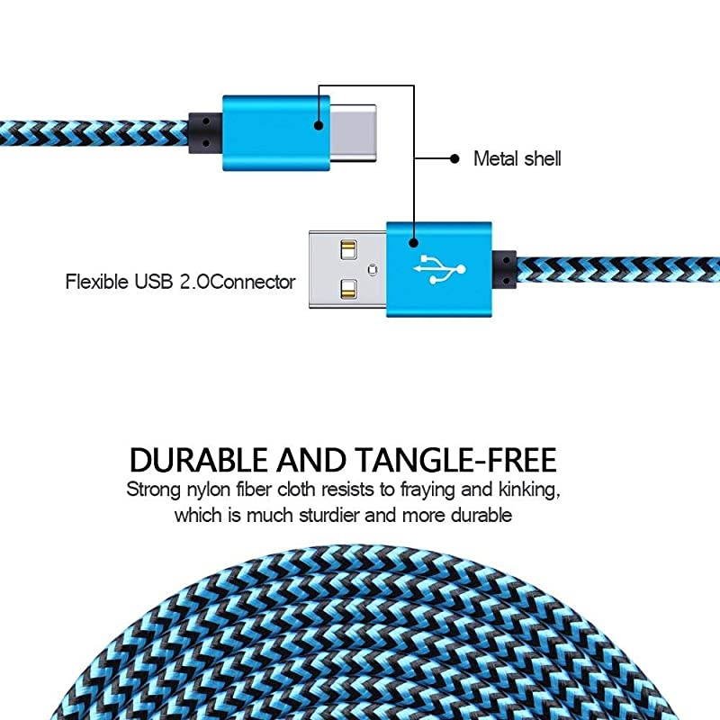 USB Type C Charger Cable for Google Pixel 44XL3a3a XL 5 Pack USBC Fast Charging Cords for LG Stylo 5Moto G7 G8 PlusG7 G8 PlaySamsung Galaxy S20 Note 10 and More