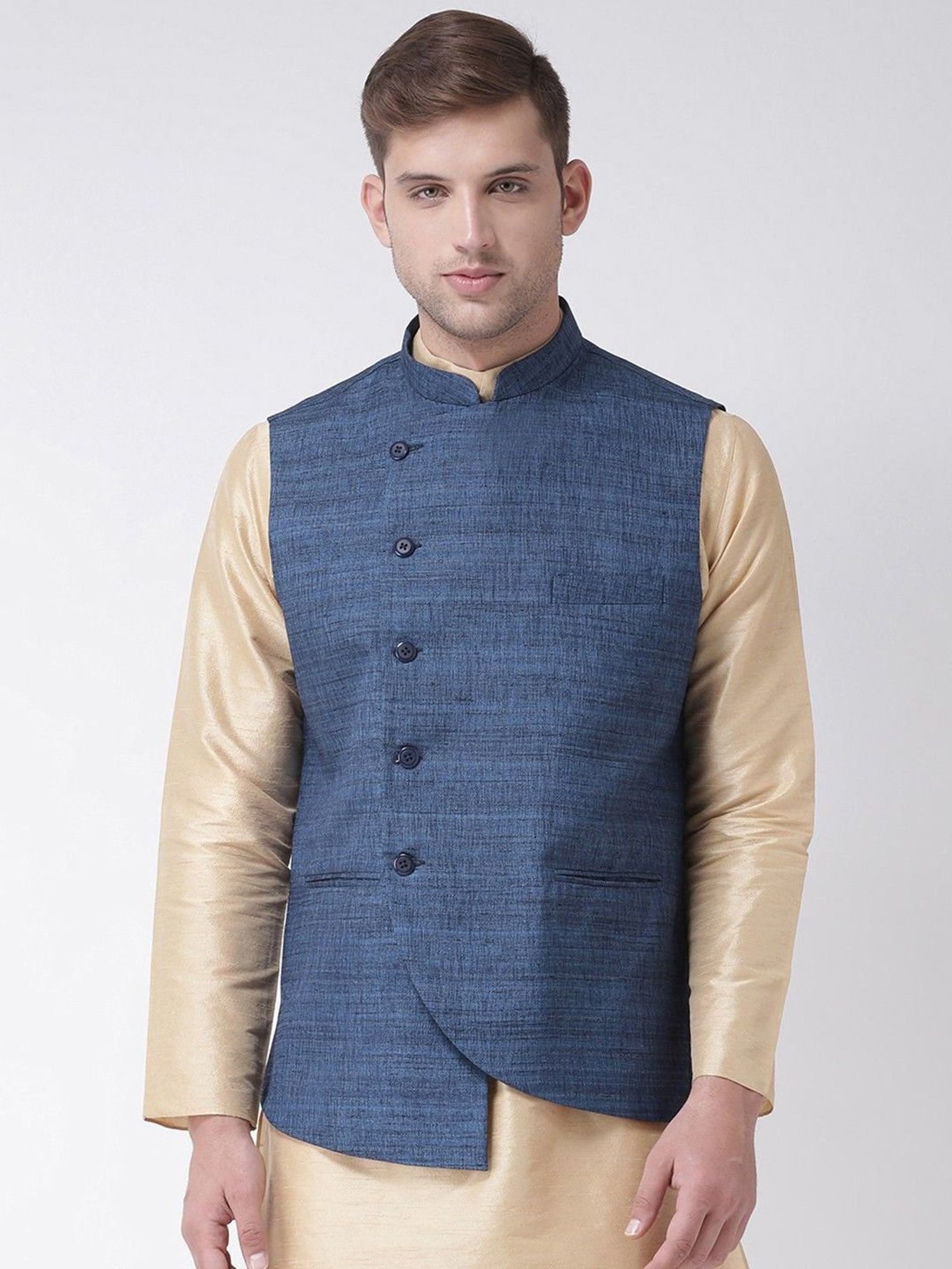 Fabindia Multicolor Regular Fit Printed Cotton Nehru Jacket