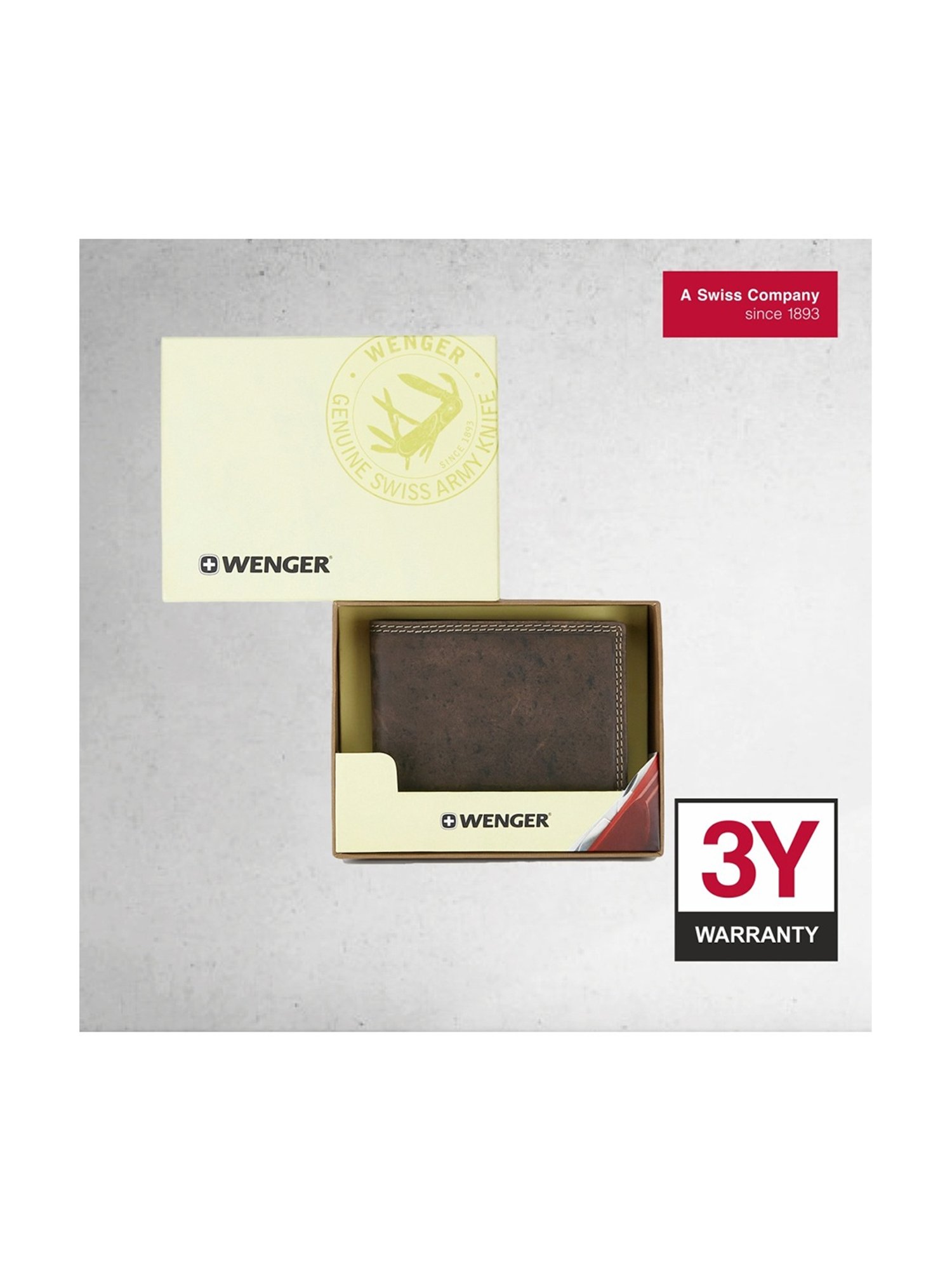 Wenger Hunter Brown Casual Leather Bi-Fold Wallet for Men