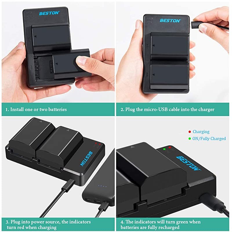 2Pack NPFZ100 Battery Packs and Rapid USB Charger Compatible with Firmware 20 Sony A7III A7RIII A9 Alpha A7 III A7R3 Digital Cameras