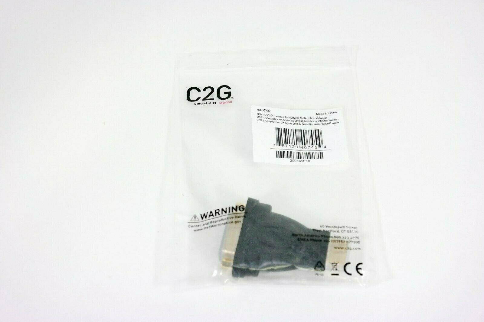 Lot of 50 NEW C2G 40745 Gold-plated Velocity DVI-D Dual Link Female HDMI Male