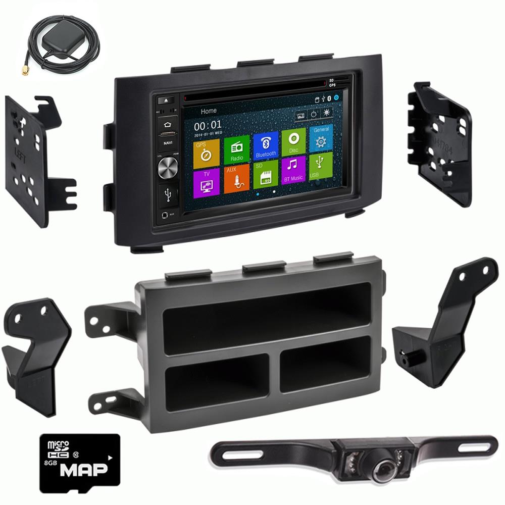 Otto Navi In Dash Navigation System DVD GPS Navigation Multimedia Radio and Dash Kit for Honda Pilot (with factory navigation) 2006-2008 with back up camera and extra