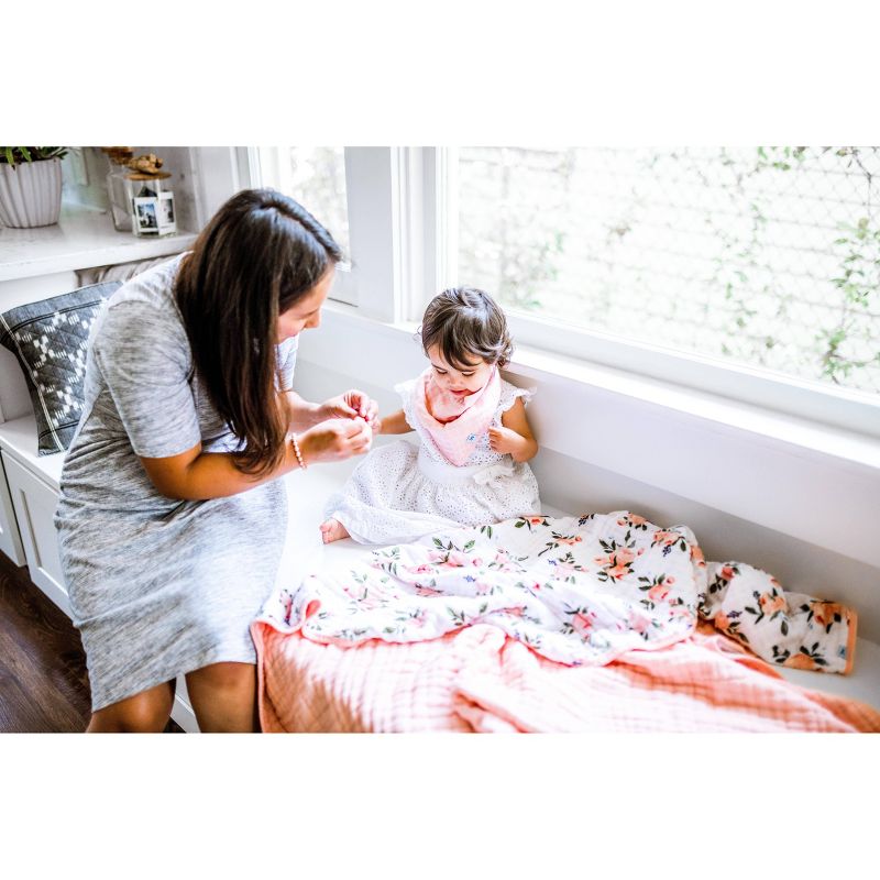 Touched by Nature Baby Organic Cotton Muslin Tranquility Blanket, Blue Elephant, One Size