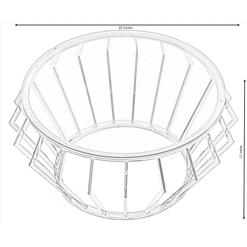 Bold Tones Round Shaped Glass Gold Stainless Steel Metal Modern Coffee Table