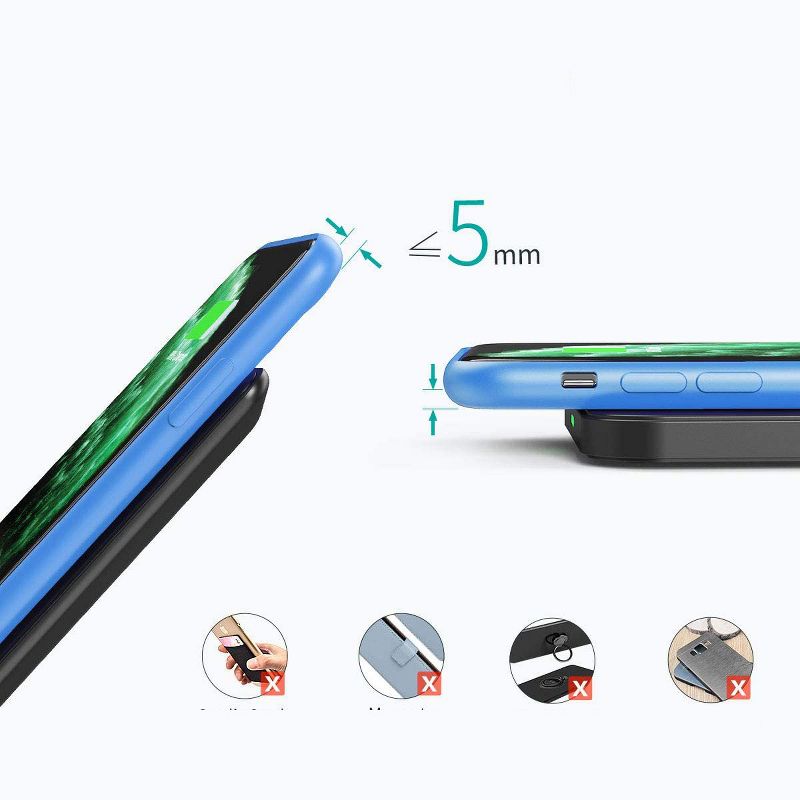 Choetech Wireless Charger 2 Pack BUNDLE Qi-Certified 10W Max Fast Wireless Charging Stand with Bonus Charging Pad compatible with iPhone, Samsung, Google, LG, and More - T524S - Black