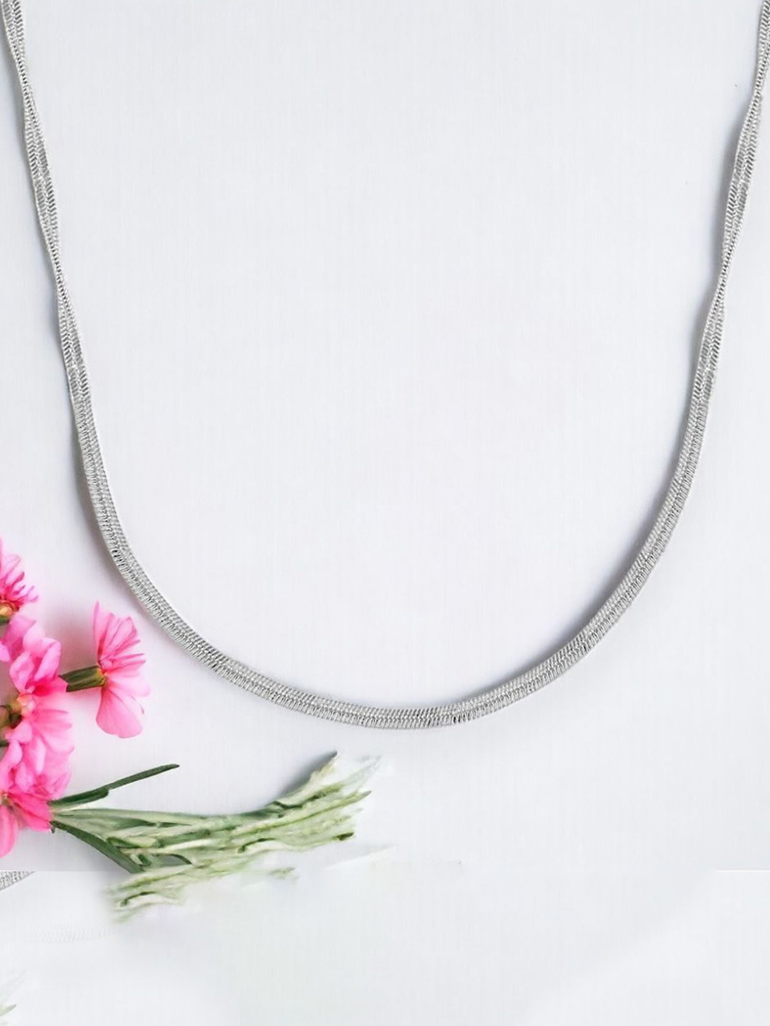 Rihi by P.C. Chandra Jewellers 92.5 Sterling Silver Snake Chain for Women & Girls