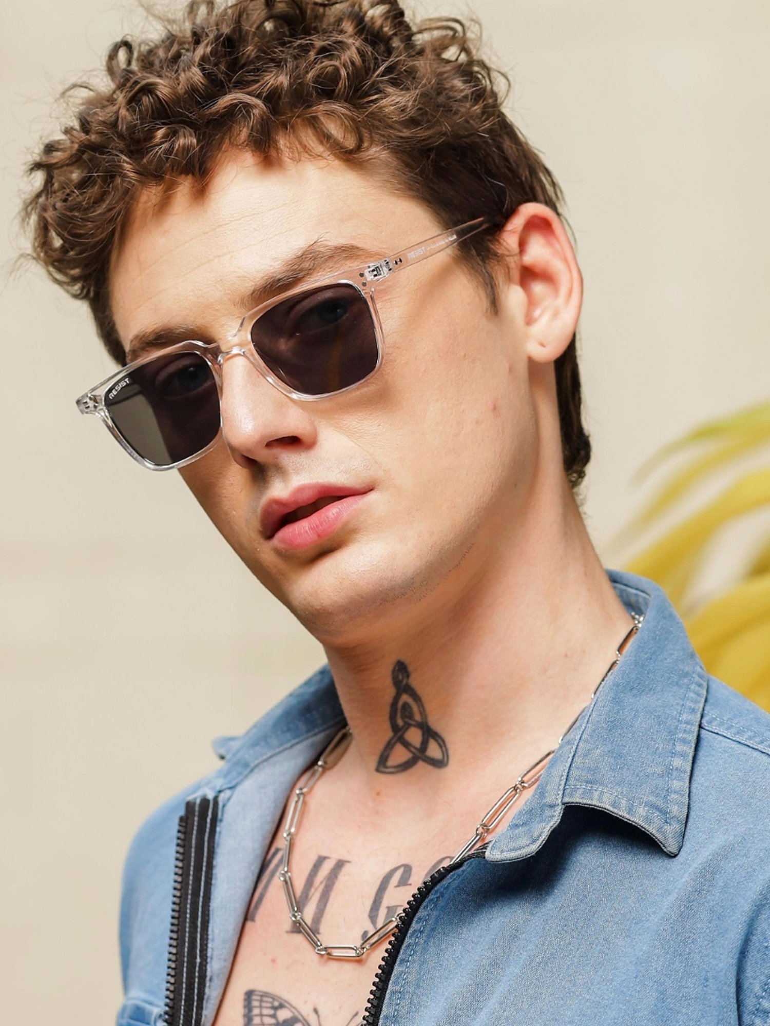 Resist Eyewear Black Wayfarer uv protected Unisex Sunglasses