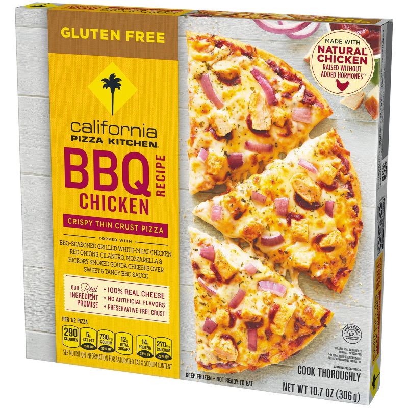 California Pizza Kitchen Gluten Free Crispy Thin Crust BBQ Recipe Chicken Frozen Pizza - 10.7oz