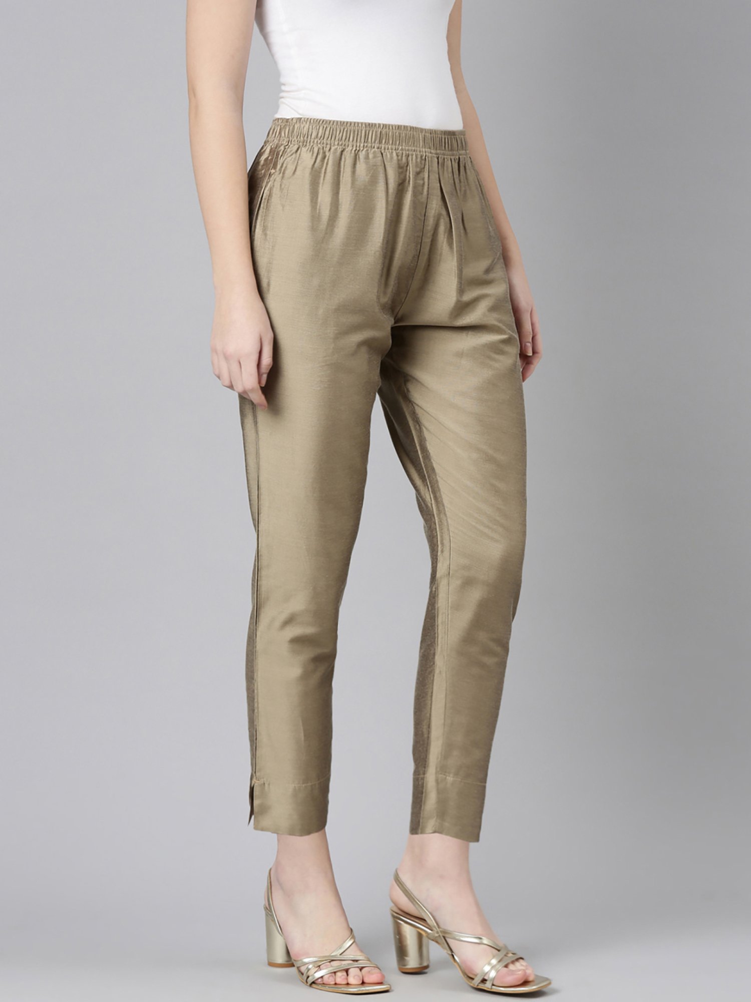 TWIN BIRDS Brown Straight Fit Pants
