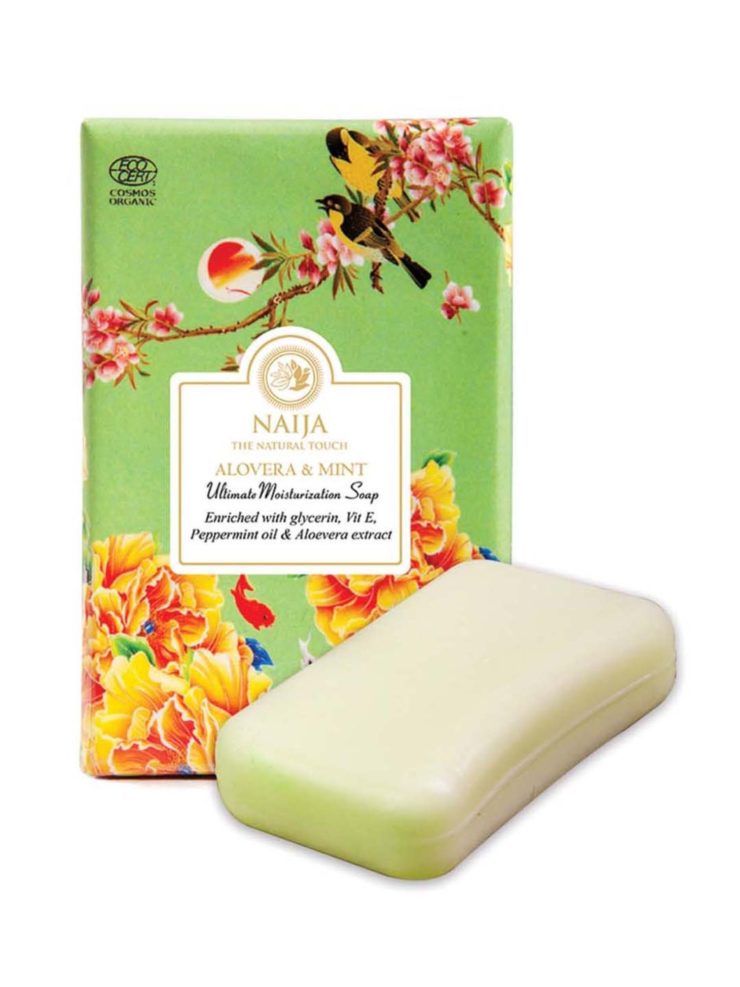 NAIJA Organic Aloe Vera and Mint Soap For Ultimate Moisturization - 100 gm