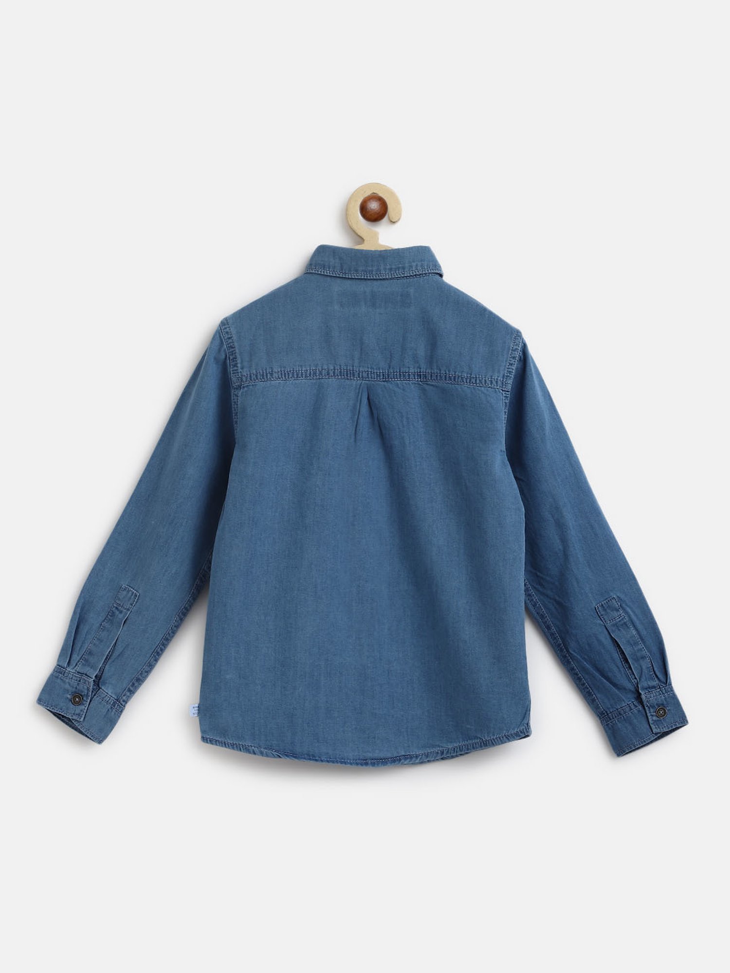 Tales & Stories Kids Blue Embroidered Full Sleeves Shirt