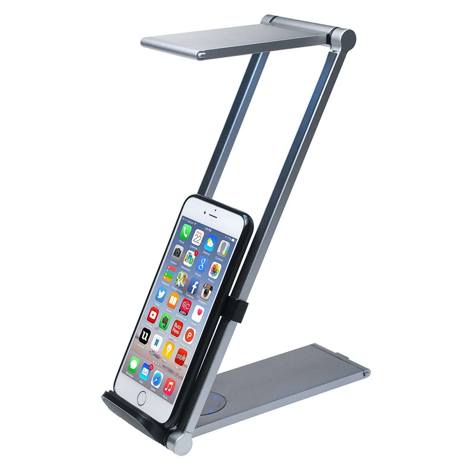 CTA Digital Foldable LED Desk Lamp Stand for iPad 10.2-Inch (7th Gen), ipad Air 3, ipad Mini 5 & Other Smartphones & Tablets up to 11.25" in Length