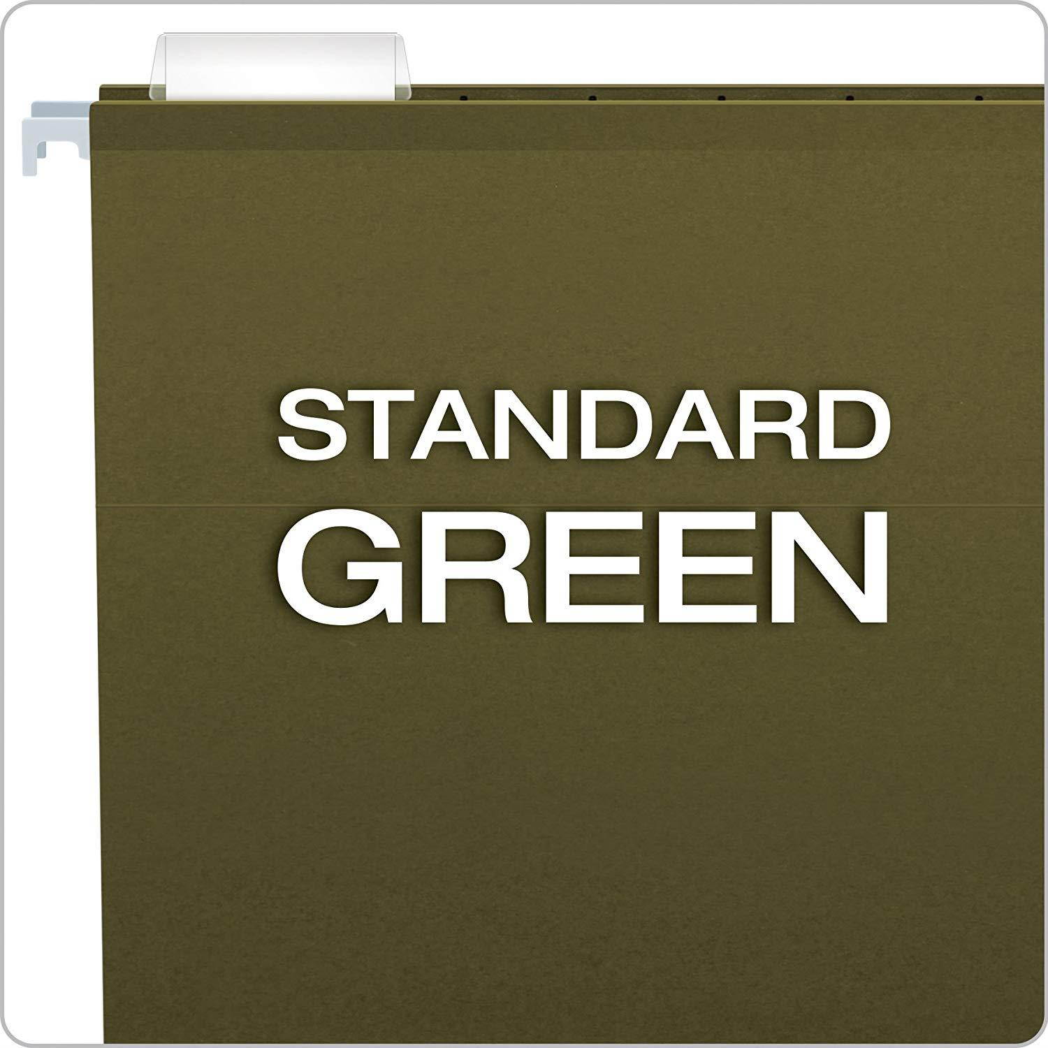 Pendaflex Extra Capacity Reinforced Hanging File Folders, 4", Legal Size, Standard Green, 1/5 Cut, 25 per Box (04153x4)